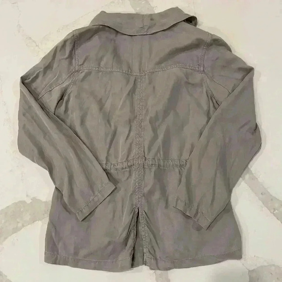 Max Jeans Drape Front Tencel Jacket LightGray Womens Medium MidLength Soft Light - Picture 6 of 6